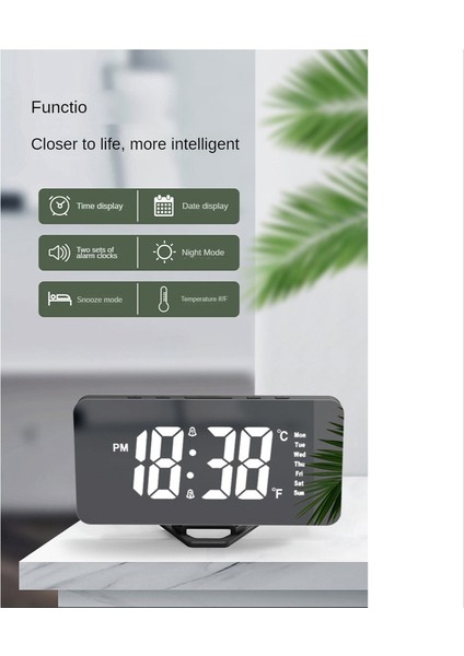 LED Dijital Projeksiyon Çalar Saat Masa Elektronik Çalar Saat Zaman Projektörü Yatak Odası Başucu Saat Siyah (Yurt Dışından)