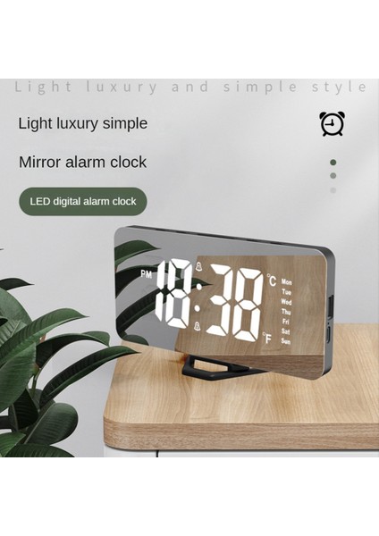 LED Dijital Projeksiyon Çalar Saat Masa Elektronik Çalar Saat Zaman Projektörü Yatak Odası Başucu Saat Siyah (Yurt Dışından)