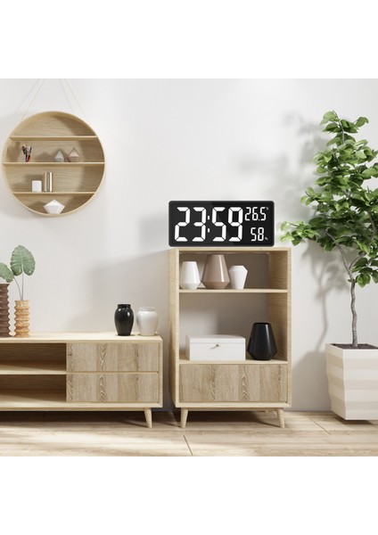 LED Dijital Duvar Saati, Rakam Göstergesi, Iç Mekan Sıcaklık ve Nem, Çiftlik Evi, Ev, Sınıf, Ofis Için Beyaz (Yurt Dışından) modelleri