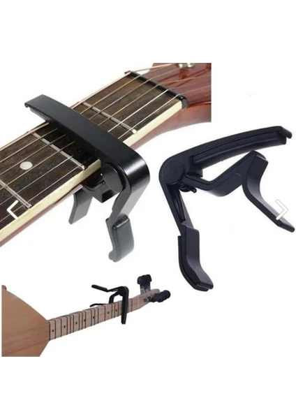 Gitar ve Bağlama Kaposu Kelepçesi Siyah Fc-75 Capo