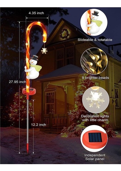 2'li Paket Dış Mekan Noel Kardan Adam Şeker Kamışı Takılabilir Işıklar (Yurt Dışından) fiyatları