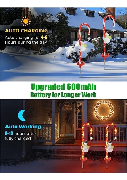 2'li Paket Dış Mekan Noel Kardan Adam Şeker Kamışı Takılabilir Işıklar (Yurt Dışından) modelleri