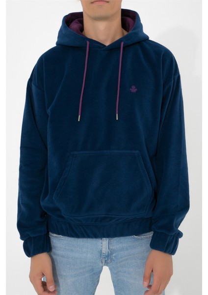 Oversize Kapüşonlu Polar Sweatshirt N-Myndo - Lacivert modelleri