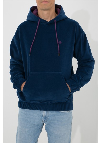 Oversize Kapüşonlu Polar Sweatshirt N-Myndo - Lacivert indirimleri