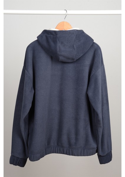 Oversize Kapüşonlu Polar Sweatshirt N-Myndo - Füme fiyatları