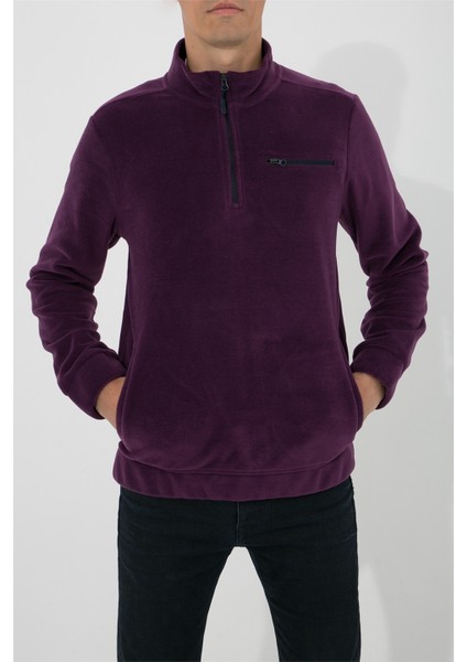 Yarım Fermuarlı Polar N-Cauno - Koyu Mor indirimleri