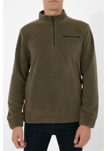 Yarım Fermuarlı Polar N-Cauno - Haki modelleri