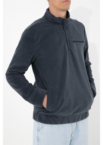 Yarım Fermuarlı Polar N-Cauno - Füme indirimleri