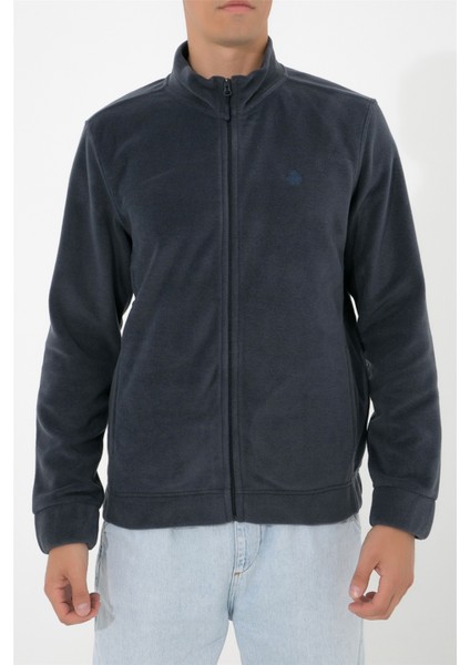 Tam Fermuarlı Polar Ceket N-Alimo - Füme modelleri