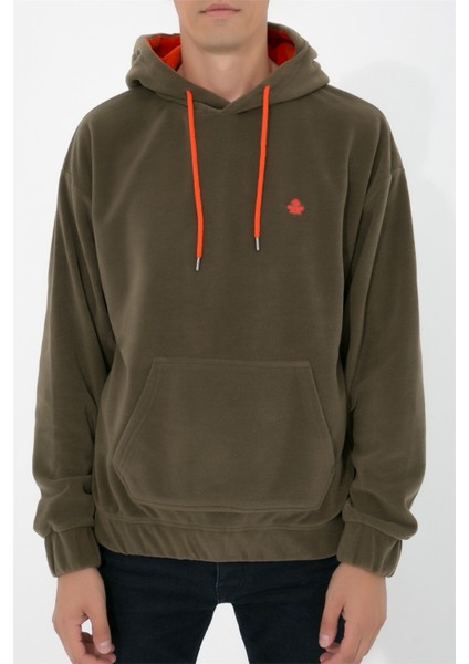 Oversize Kapüşonlu Polar Sweatshirt N-Myndo - Haki modelleri