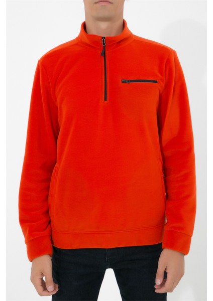 Yarım Fermuarlı Polar N-Cauno - Turuncu modelleri