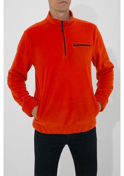 Yarım Fermuarlı Polar N-Cauno - Turuncu indirimleri