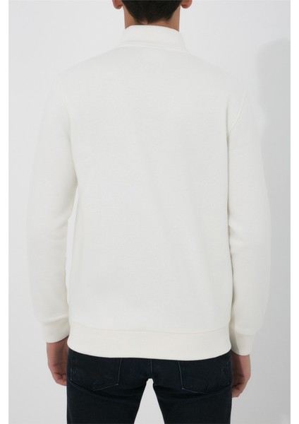 Dik Yaka Fermuarlı Sweatshirt N-Karianda - Ekru fırsatları