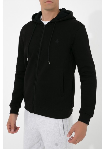 Fermuarlı Kapüşonlu Sweatshirt N-Halicarna - Siyah modelleri