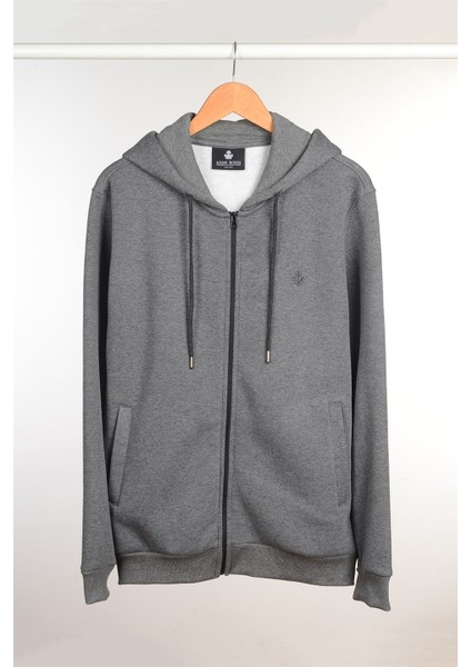Fermuarlı Kapüşonlu Sweatshirt N-Halicarna - Antrasit