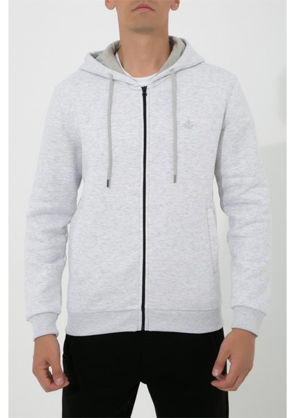Fermuarlı Kapüşonlu Sweatshirt N-Halicarna - Açık Gri modelleri