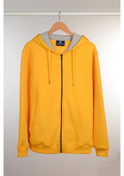 Fermuarlı Kapüşonlu Sweatshirt N-Halicarna - Sarı