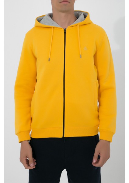 Fermuarlı Kapüşonlu Sweatshirt N-Halicarna - Sarı modelleri