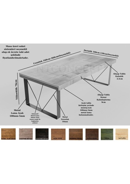 Ntconcept Doğa Masif Ahşap Toplantı Masası