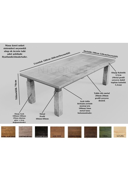 Wood Masif Ahşap Toplantı Masası fiyatları