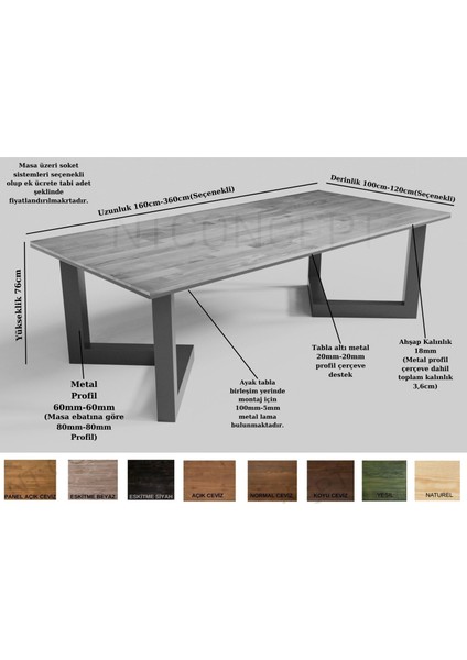 Ntconcept Simra Masif Ahşap Toplantı Masası