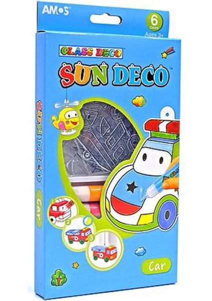 Sun Deco Car Cam Boyası 6 Renk x 10.5 ml + 6 Pleksi