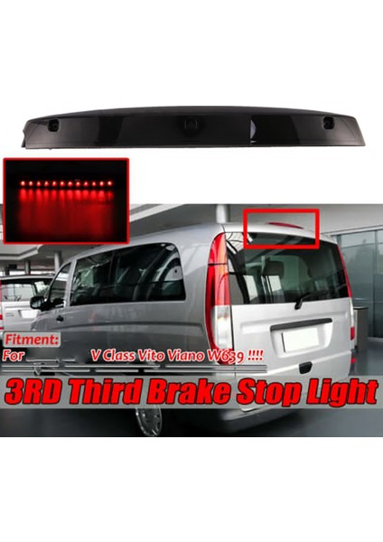 Araba 3rd Arka Üçüncü Fren Lambası Stop Lambası Mercedes Benz Vito Viano W639 A6398200056 6398200056 (Yurt Dışından)