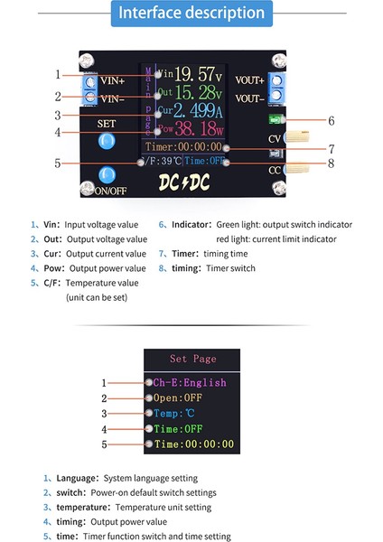 Otomatik Dc Boost/aşağı Dönüştürücü Güç Kaynağı Modülü cc Cv 0.5-30V 3A 35W Ayarlanabilir Güç Kaynağı Voltmetre Fansız (Yurt Dışından)
