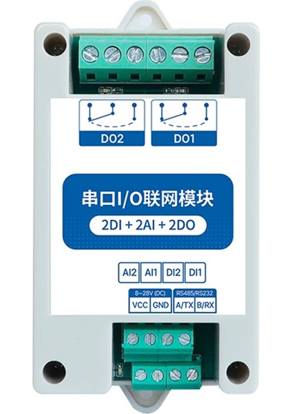 MA01-AACX2220 RS485 2DI+2AI+2DO Modbus Rtu I/o Ağ Modülleri, Plc/dokunmatik Ekran Için Seri Portlu 2 Anahtar Çıkışı (Yurt Dışından)
