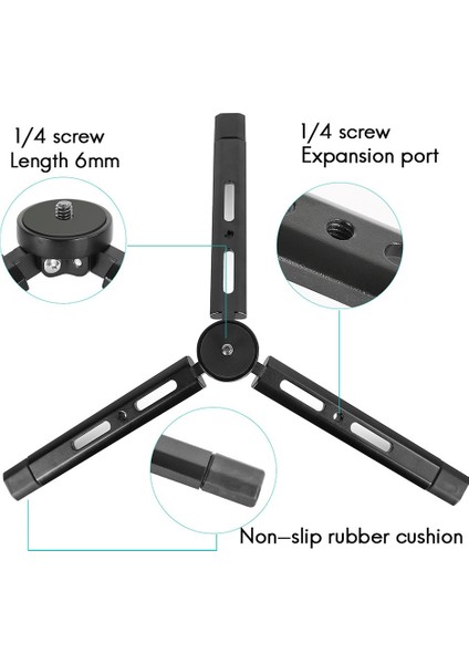 Mini Tripod Alüminyum Alaşım Masaüstü Standı Tripod Zhiyum S Sc Kamera Kamera Projektör Için 1/4 Inç Vida ile (Yurt Dışından)