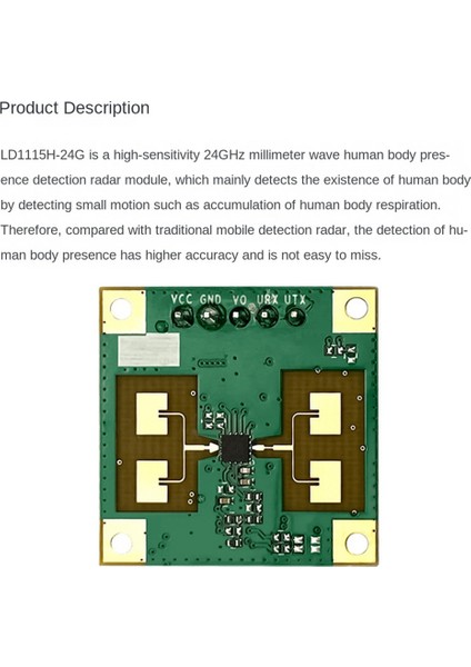 24GHZ Insan Varlık Sensörü Modülü Ttl Seri Iletişim LD1115H Mikro Hareket Algılama (Yurt Dışından)