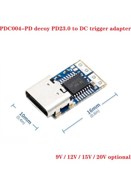 PDC004-PD Decoy Modülü PD23.0 - Dc Dc Tetikleme Uzatma Kablosu Qc4 Şarj Cihazı Tip-C Pd Decoy (12V) (Yurt Dışından)