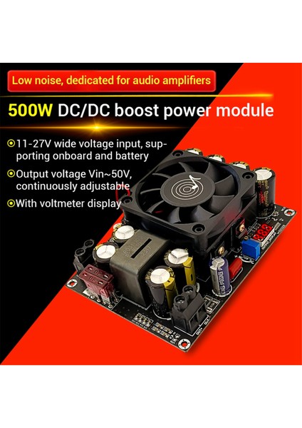 -PW500 Güçlendirme Devre Kartı Modülü 12V24V Ila 24V-50V Gerilim Göstergesi ile Ayarlanabilir 500W Gerilim Şarj Aleti Yükseltme Modülü (Yurt Dışından)