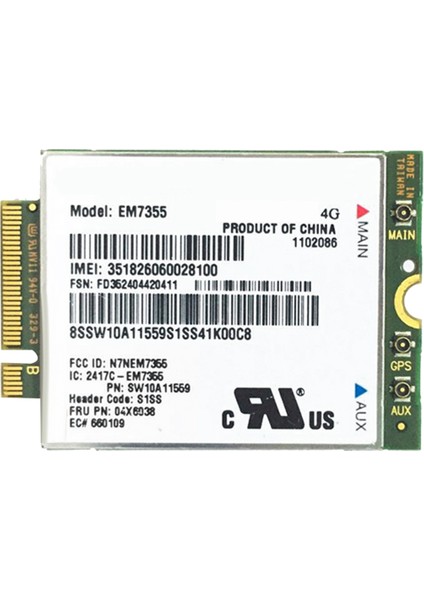 EM7355 Wwan Kartı 04X6038 Ngff 4g Wifi Kartı X1 Karbon L440 L540 T440 T540P X240 (Yurt Dışından)