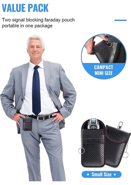 Anahtarlık Için 2 Paket Çanta, Kafes Koruyucu, Araba Rfıd Sinyal Engelleme Anahtar Koruyucu, Hırsızlık Önleyici Çanta (Yurt Dışından)