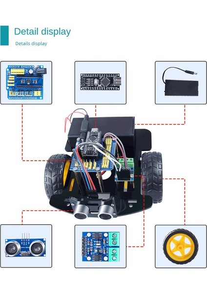 Araba Akıllı Robot Programlama Kiti Dıy Elektronik Kit Akıllı Araba Robot Kiti Programlama Öğrenme Programlama Kiti (Yurt Dışından)