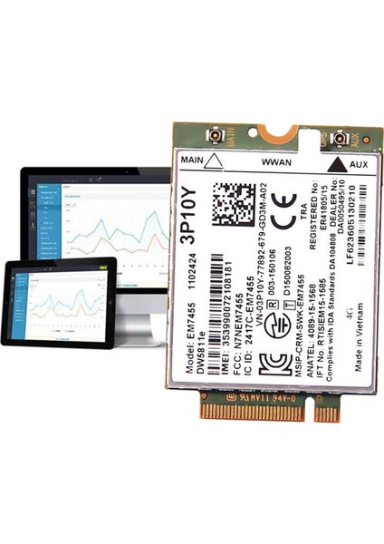 EM7455 DW5811E 4g Modülü 3P10Y Cat6 E7270 E7470 E7370 E5570 E5470 Kablosuz Fdd/tdd GOBI6000 (Yurt Dışından)