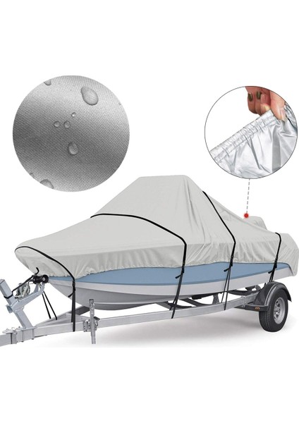 Tekne Örtüsü Dış Mekan Koruması Suya Dayanıklı Yansıtıcı Oxford Kumaş V-Hull Runabouts ve Tekneler Için 11-13FT (Yurt Dışından)