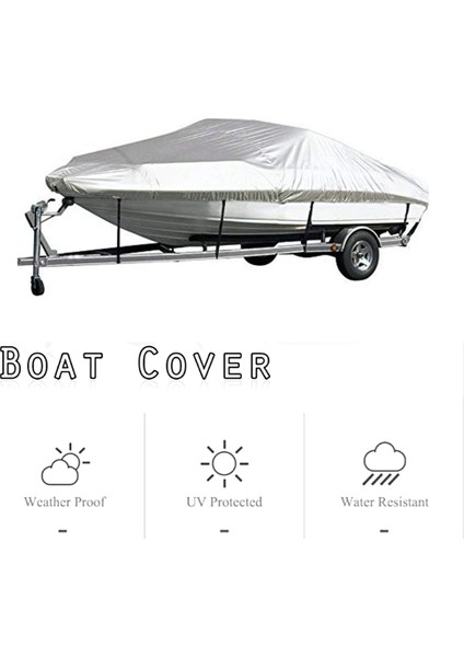 Tekne Örtüsü Dış Mekan Koruması Suya Dayanıklı Yansıtıcı Oxford Kumaş V-Hull Runabouts ve Tekneler Için 11-13FT (Yurt Dışından)