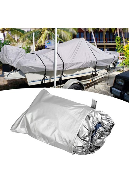 Tekne Örtüsü Dış Mekan Koruması Suya Dayanıklı Yansıtıcı Oxford Kumaş V-Hull Runabouts ve Tekneler Için 11-13FT (Yurt Dışından)