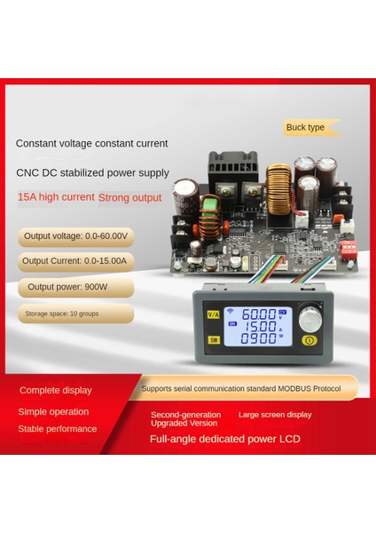 XY6015L 0-60V 15A 900W Dc Dc Dönüştürücü cc Cv Güç Modülü Ayarlanabilir Düzenlenmiş Laboratuvar Güç Kaynağı (Yurt Dışından)