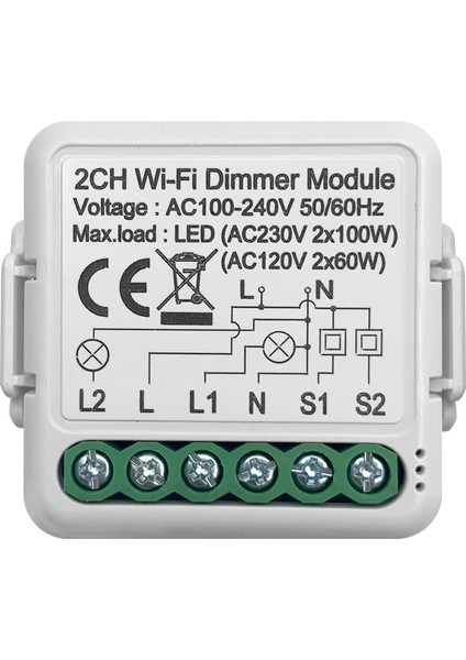 Tuya Wifi Akıllı Dimmer Anahtar Modülü 10A Desteği 2 Yönlü Kontrol 2 Gang Google Ev Için Uyumlu Alexa Akıllı Yaşam Uygulaması (Yurt Dışından)