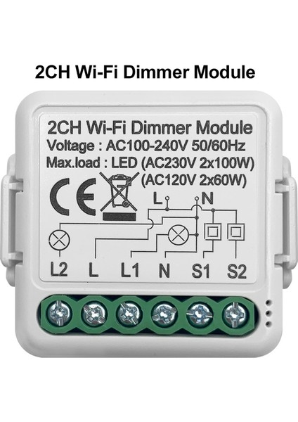 Tuya Wifi Akıllı Dimmer Anahtar Modülü 10A Desteği 2 Yönlü Kontrol 2 Gang Google Ev Için Uyumlu Alexa Akıllı Yaşam Uygulaması (Yurt Dışından)