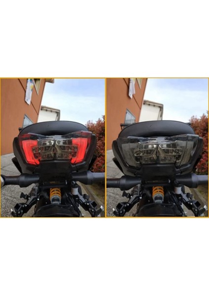 Motosiklet LED Fren Kuyruk Işık Dönüş Sinyali Lambası Arka Gösterge Yamaha MT09 FZ09 Mt-09 Fz-09 2017-2020, Füme Siyah (Yurt Dışından)