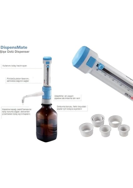 Dispensmate Dispenser (2.5-25 Ml) - Kimyasallara Karşı Dirençli - Tamamı Otoklavlanabilir