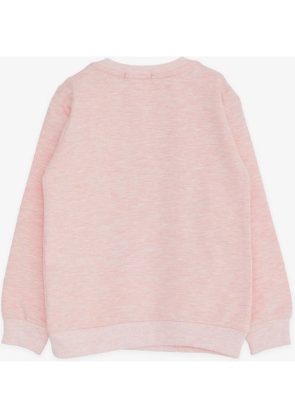 Kız Çocuk Sweatshirt Unicorn Baskılı 2-6 Yaş, Somon Melanj