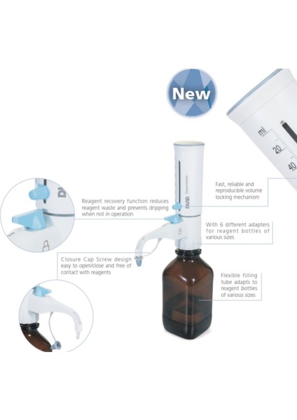 Dispensmate-Pro Dispenser (0,5-5 Ml) - Kimyasallara Karşı Dirençli - Tamamı Otoklavlanabilir
