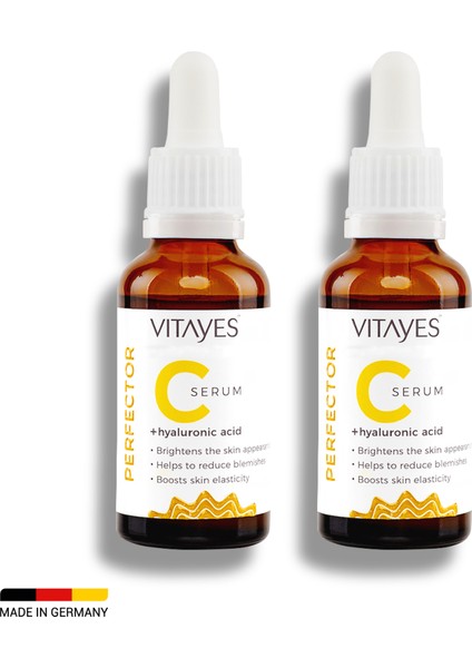 VITAYES Perfector Vitamin C + Hyaluronik Asit Aydınlatıcı Yüz Serumu 30ML + Ikili Avantajlı Set