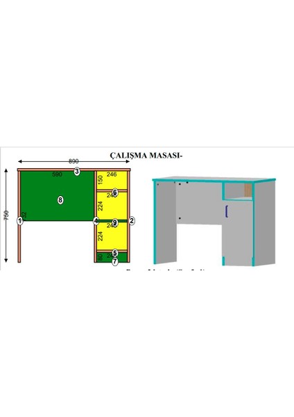 Çalışma Masası Bilgisayar Masası- Ofis Masası