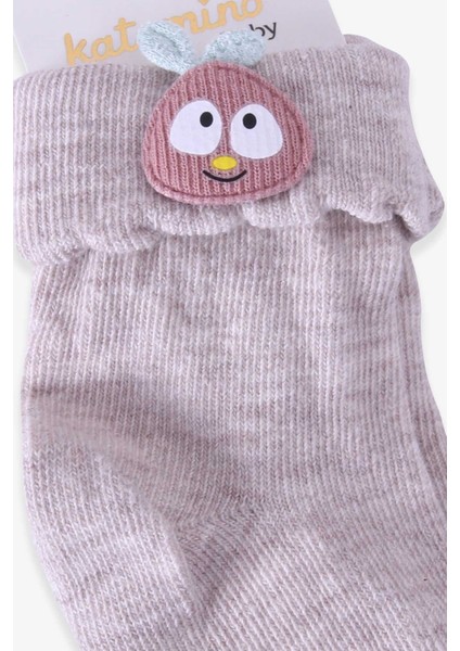 Kız Bebek Soket Çorap Elma Aksesuarlı 6 Ay-1.5 Yaş, Bej fiyatları